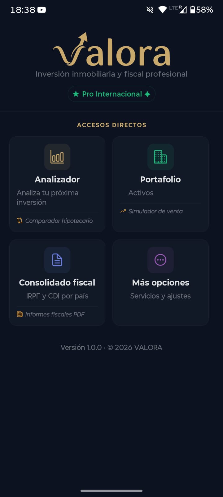 Pantalla principal